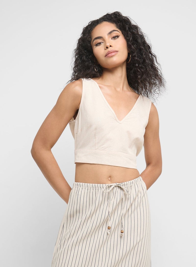 VERO MODA V-Neck Cropped Top - Image 1